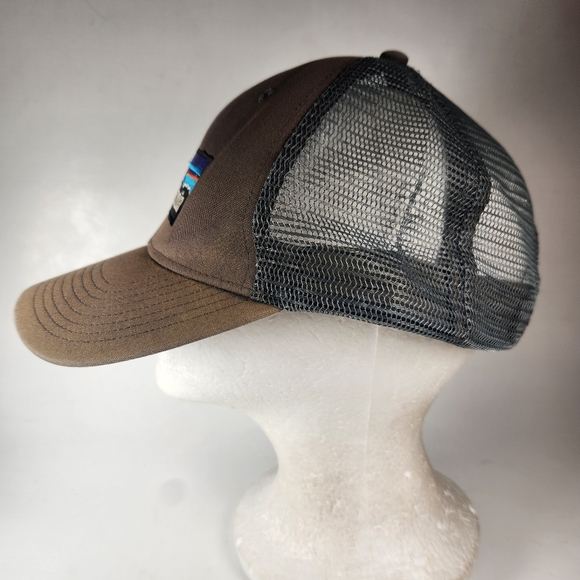 PATAGONIA Cap Hat Snap Back Trucker Mesh Brown Adjustable Mountain Patch - Picture 4 of 10